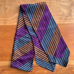 Vintage Striped Silk Head Scarf